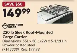 Princess Auto 220 lb Sleek Roof-Mounted Cargo Carrier offer