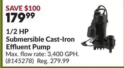 Princess Auto 1/2 HP Submersible Cast-Iron Effluent Pump offer