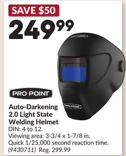 Princess Auto Auto-Darkening 2.0 Light State Welding Helmet offer