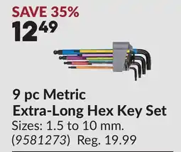 Princess Auto 9 pc Metric Extra-Long Hex Key Set offer