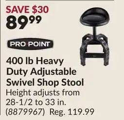 Princess Auto 400 lb Heavy Duty Adjustable Swivel Shop Stool offer