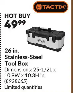 Princess Auto 26 in. Stainless-Steel Tool Box offer