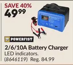 Princess Auto 2/6/10A Battery Charger offer