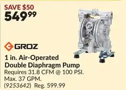 Princess Auto 1 in. Air-Operated Double Diaphragm Pump offer