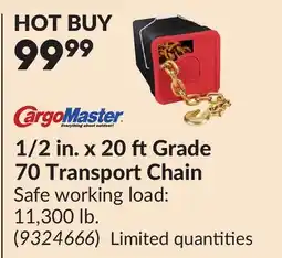 Princess Auto 1/2 in. x 20 ft Grade 70 Transport Chain offer