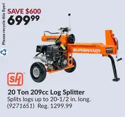 Princess Auto 20 Ton 209cc Log Splitter offer
