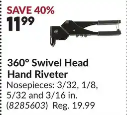 Princess Auto 360° Swivel Head Hand Riveter offer