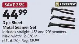 Princess Auto 3 pc Sheet Metal Seamer Set offer