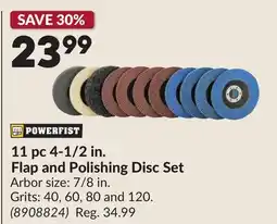 Princess Auto 11 pc 4-1/2 in. Flap and Polishing Disc Set offer