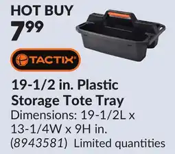 Princess Auto 19-1/2 in. Plastic Storage Tote Tray offer
