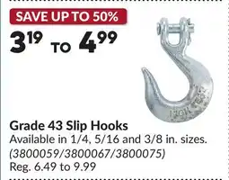 Princess Auto Grade 43 Slip Hooks offer