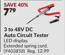Princess Auto 3 to 48V DC Auto Circuit Tester offer