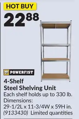 Princess Auto 4-Shelf Steel Shelving Unit offer