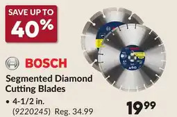 Princess Auto BOSCH Segmented Diamond Cutting Blades offer