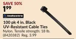 Princess Auto 100 pk 4 in. Black UV-Resistant Cable Ties offer