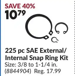 Princess Auto 225 pc SAE External/ Internal Snap Ring Kit offer