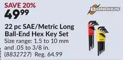 Princess Auto 22 pc SAE/Metric Long Ball-End Hex Key Set offer