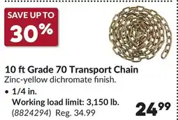 Princess Auto 10 ft Grade 70 Transport Chain offer