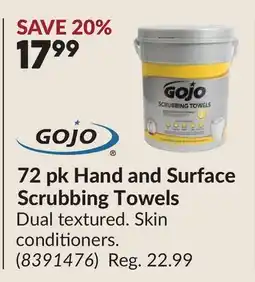 Princess Auto GOJO 72 pk Hand and Surface Scrubbing Towels offer