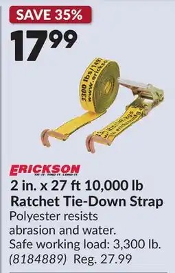 Princess Auto 2 in. x 27 ft 10,000 lb Ratchet Tie-Down Strap offer