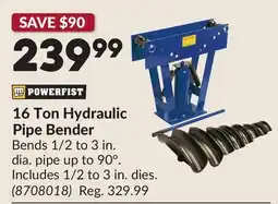 Princess Auto 16 Ton Hydraulic Pipe Bender offer