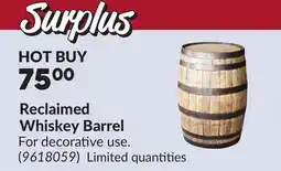 Princess Auto Reclaimed Whiskey Barrel offer