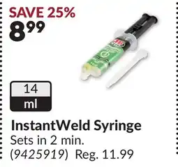 Princess Auto InstantWeld Syringe offer