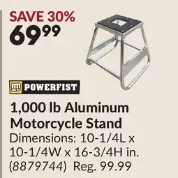 Princess Auto 1,000 lb Aluminum Motorcycle Stand offer