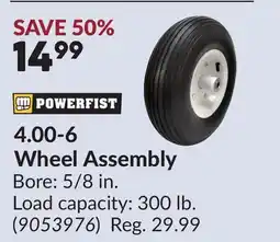 Princess Auto POWERFIST 4.00-6 Wheel Assembly offer