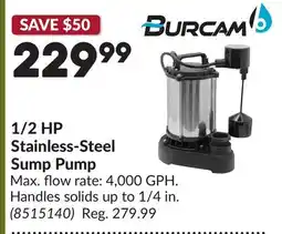 Princess Auto 1/2 HP Stainless-Steel Sump Pump offer
