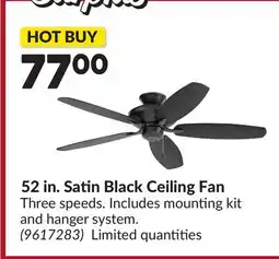 Princess Auto 52 in. Satin Black Ceiling Fan offer