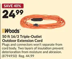 Princess Auto 50 ft 16/3 Triple-Outlet Outdoor Extension Cord offer