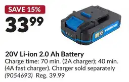 Princess Auto 20V Li-ion 2.0 Ah Battery offer