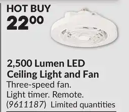 Princess Auto 2,500 Lumen LED Ceiling Light and Fan offer