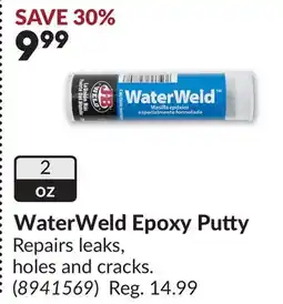 Princess Auto WaterWeld Epoxy Putty offer