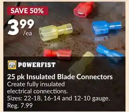 Princess Auto 25 pk Insulated Blade Connectors offer
