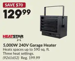 Princess Auto 5,000W 240V Garage Heater offer