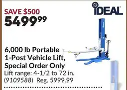 Princess Auto 6,000 lb Portable 1-Post Vehicle Lift, Special Order Only offer