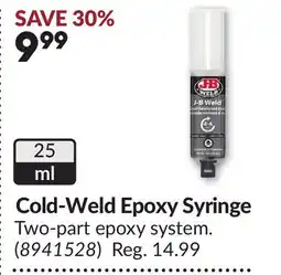 Princess Auto Cold-Weld Epoxy Syringe offer