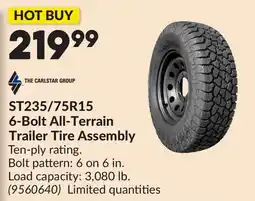 Princess Auto ST235/75R15 6-Bolt All-Terrain Trailer Tire Assembly offer