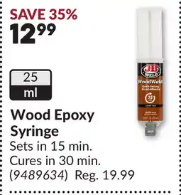 Princess Auto Wood Epoxy Syringe offer
