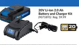 Princess Auto 20V Li-ion 2.0 Ah Battery and Charger Kit offer