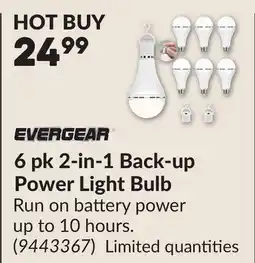 Princess Auto 6 pk 2-in-1 Back-up Power Light Bulb offer