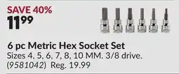 Princess Auto 6 pc Metric Hex Socket Set offer