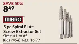 Princess Auto 5 pc Spiral Flute Screw Extractor Set offer