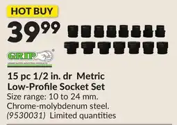 Princess Auto 15 pc 1/2 in. dr Metric Low-Profile Socket Set offer