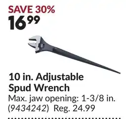 Princess Auto 10 in. Adjustable Spud Wrench offer