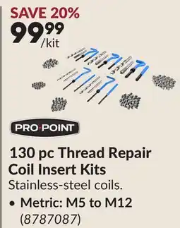 Princess Auto 130 pc Thread Repair Coil Insert Kits, Metric: M5 to M12 offer