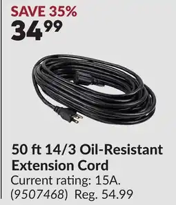Princess Auto 50 ft 14/3 Oil-Resistant Extension Cord offer
