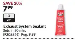 Princess Auto Exhaust System Sealant offer